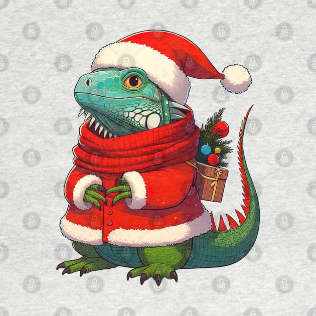 Cute Christmas Iguana Santa by Takeda_Art